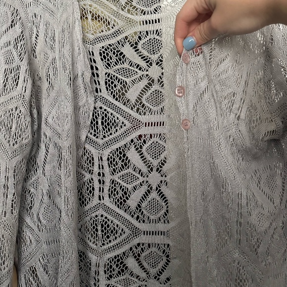 Lace Open-Front Cardigan - Picture 2 of 2